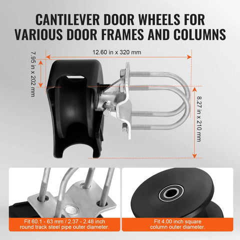 Heavy Duty Sliding Gate Kit With Four Rock Solid Nylon Rollers, Smooth U Shaped Track, And Rust Proof Brackets For No Sweat Cantilever Fence Install And Silky Smooth Glide