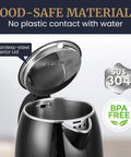 1.8L Double Wall Insulated Kettle With Cool Touch Exterior showing open stainless steel interior and lid