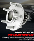 Rear Wheel Bearing Hub Assembly For 2004 2013 Mazda 3 And 2006 2017 Mazda 5 5 Lug With ABS showcased on asphalt
