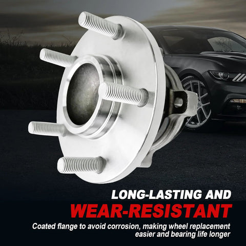 Rear Wheel Bearing Hub Assembly For 2004 2013 Mazda 3 And 2006 2017 Mazda 5 5 Lug With ABS showcased on asphalt