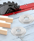 Pro Grade Table Saw Accessory With Flange Clamp Plate And Blade Stabilizer For Precise Cuts next to saw blade