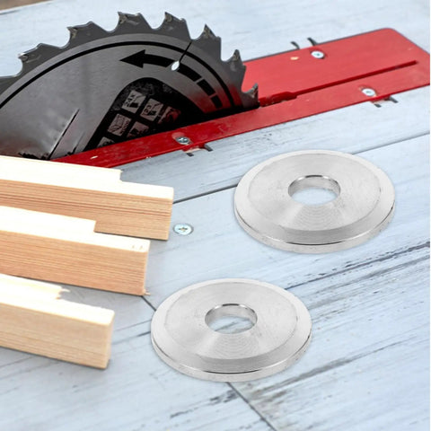 Pro Grade Table Saw Accessory With Flange Clamp Plate And Blade Stabilizer For Precise Cuts next to saw blade