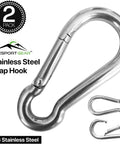 Heavy Duty 316 Stainless Steel Carabiners 3 Inch Spring Snap Hooks For Gym And Outdoor Use, Marine Grade Clip Pack Of 4