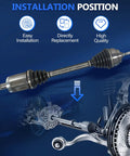 Heavy Duty Front CV Axle Shaft Assembly For Kia Optima 2011 2014 2015 L4 2.4L Front Wheel Drive Left Right Set displayed on blue background
