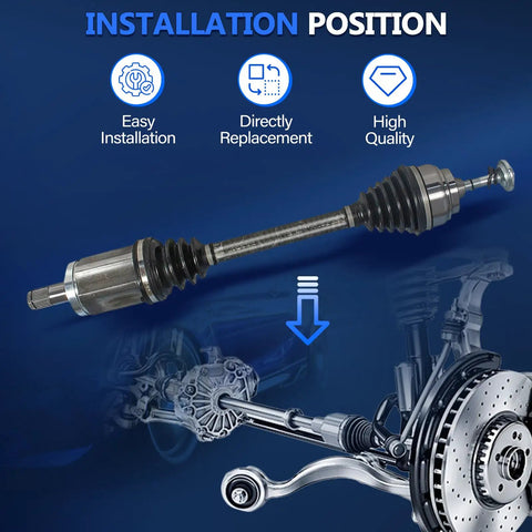 Heavy Duty Front CV Axle Shaft Assembly For Kia Optima 2011 2014 2015 L4 2.4L Front Wheel Drive Left Right Set displayed on blue background