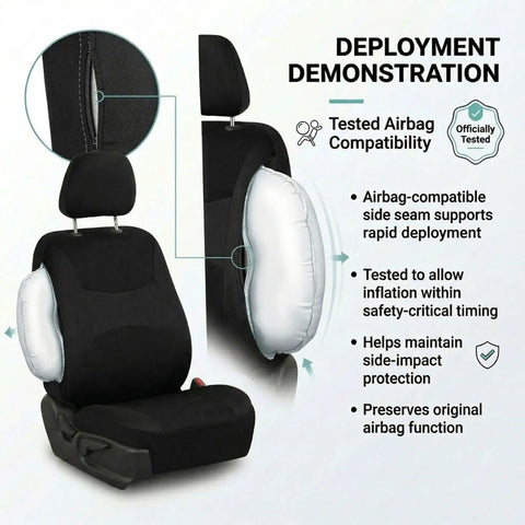 Universal Car Seat Covers Full Set For SUV Truck Sedan Van, All Purpose Cloth Seat Cover Set, Airbag Compatible And Washable