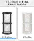 4 Pack Inline Water Filter Kit With 40 Mesh And 100 Mesh Screens For Garden Hose, Pressure Washer, RV, Camping And Car Wash