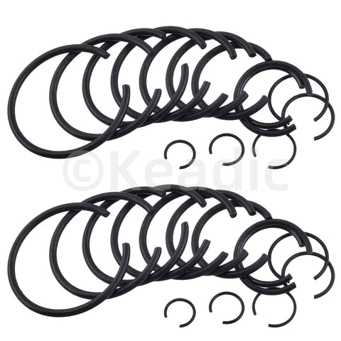 Assorted Round Wire C Clips Set For Holes, External Snap Rings Kit, 322 Pcs In 10 Sizes M7 To M30, 65Mn Steel Retaining Rings