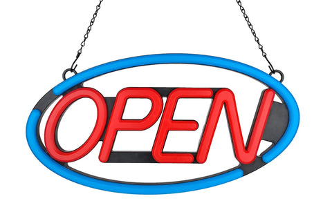 Ultra Bright LED Neon Open Sign 24x12 Inches With Remote Control For Your Biz Get Your Shop Seen Day Or Night Visibility Up To 400 Feet