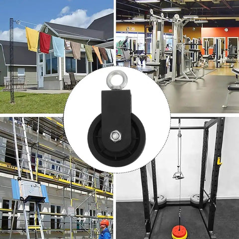 Pro Grade Gym Cable Pulley Attachment With Nylon Rope And Lifting Strap Smooth Sliding Flexible Quiet Easy To Use For Home Gym