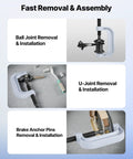 Image showing All-In-One Ball Joint Press And Bearing Driver Kit with C-frame used for ball joint, U-joint, and brake anchor pin removal.