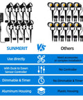 Comparison of No Fuss All In One Low Voltage Landscape Lighting Kit with Dusk to Dawn Transformer and competitor kits.