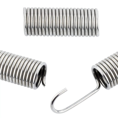 Beefy Stainless Steel Tension Springs For Recliner Sofa Replacement Mechanism Quick Swap Kit Featuring Long Neck Hook Design and a Nailed It Build Set of Two Heavy Duty Pull Parts In Smooth Silver Finish.