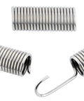 Beefy 3 5/8 Inch Recliner Tension Spring With Long Neck Hook Made From Tough Rust Resistant 304 Stainless Steel, showing coil design.