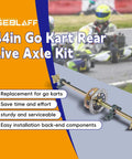 44in/1120mm Quad Go Kart Rear Live Axle Kit With Sprocket, Brake, And Wheel Hub Replacement For ATV Quad Go Karts
