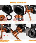 Guide for using Pro Grade Bike Bottom Bracket Install And Removal Tool Kit with Bearing Press, focusing on bearing installation steps.
