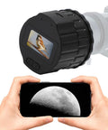 Wireless Telescope Eyepiece Camera With 16MP Sensor For Astronomy, 1080P HD Video shown capturing lunar image on mobile device.