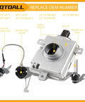 Xenon HID Ballast Control Module Assembly For Acura TL TSX ILX ZDX RDX 2006-2014 Replacement with connectors and xenon bulb