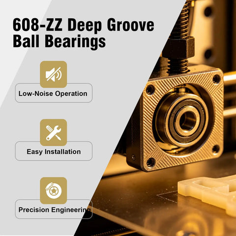100 Pack 608 ZZ Deep Groove Ball Bearings 8mm x 22mm x 7mm Double Metal Sealed For 3D Printers, Skateboards, Motors, Inline Skates, And Home Appliances on a 3D printer