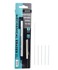 Pro Grade Mechanical Retractable Eraser With 2.3mm Ultra Fine Tip, 5 Refills And Plastic Holder, Clean, Precise Erasing