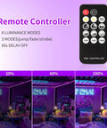 Remote for 80Ft Black Light Strip With Remote, 1440 LEDs, Flexible 12V Glow Party Blacklights, Adjustable Brightness.