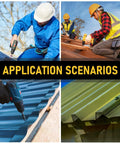 Application scenarios showing 300 Heavy Duty Roofing Screws One Inch Galvanized Hex Head Drill Point Sheet Metal Fasteners.