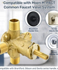 Rock Solid Brass Shower Valve Replacement For Posi Temp Plumbing Fixtures Including 1222 Cartridge Straight Swap Fit rugged valve body with connectors.