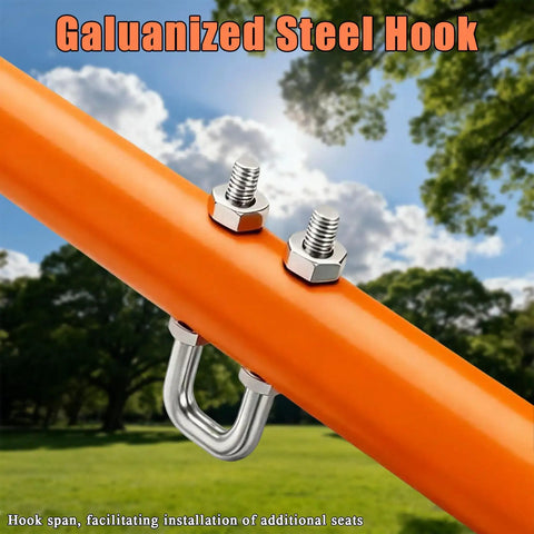 A-Frame Swing Stand For Hammock Chair, Heavy Duty Steel Frame Supports Up To 440 Lbs, close-up of galvanized steel hook attachment