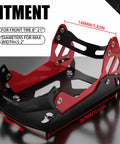 Heavy Duty Motorcycle Wheel Chock Transport Stand With 1800 Lbs Adjustable Capacity Universal 8 To 21 Inch Wheels Fit For Dirt Bikes Cruisers Sports Bikes Ebikes Portable Trailer Or Truck Mount Red And Black