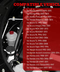 Heavy Duty Red Hydraulic Power Steering Reservoir Cap Slick Aftermarket Fluid Lid Cover Dead Nuts Reliable Screw Top Plug For Cars And Trucks Smooth Ride Replacement 53697SB3952 in engine compartment with compatibility details.