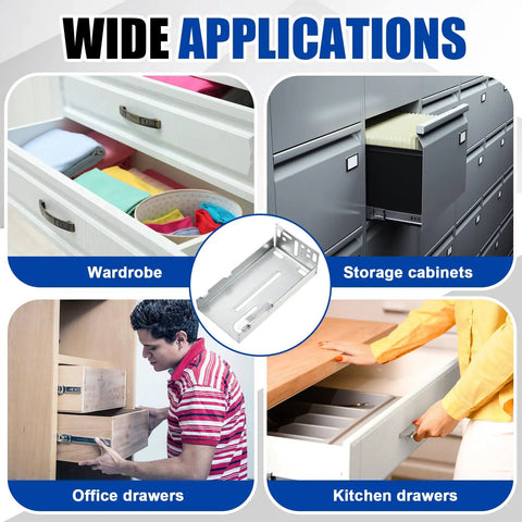 Heavy Duty Rear Mounting Brackets For 20 Pairs Of 45MM Soft Close Drawer Slides, ideal for wardrobes, office, and kitchen storage.
