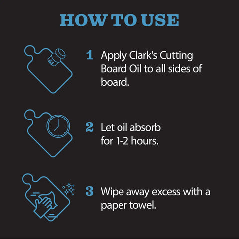 Steps to use Fractionated Coconut Oil Cutting Board Oil For Kitchen Counters, Butcher Blocks, Wooden Bowls And Utensils, Food Safe.
