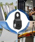 10 Piece Black Snatch Block Pulleys With Ball Bearing, Smooth Running Single Wheel Pulleys For 0.23 Inch Rope, on clothesline lift