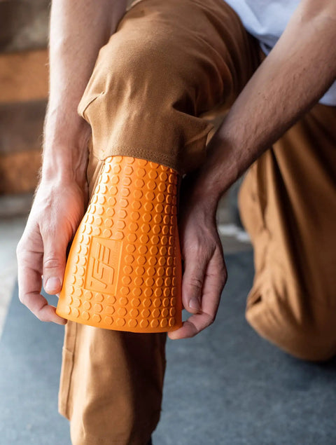 Heavy Duty Knee Pads With Extra Thick Foam Cushion And Soft Inner Liner, Adjustable One Size Fit, Hi Viz Orange Knee Savers