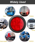 4 Inch Round LED Trailer Tail Lights Kit With 10 Ultra Bright LEDs Waterproof 12V displayed with various vehicle uses