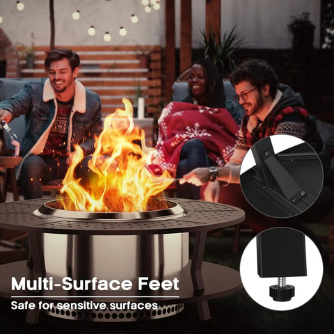 Must Have Fire Pit Surround Tabletop For Solo Stove Yukon Bonfire Ranger Tiki Outdoor Portable Protective Barrier with friends