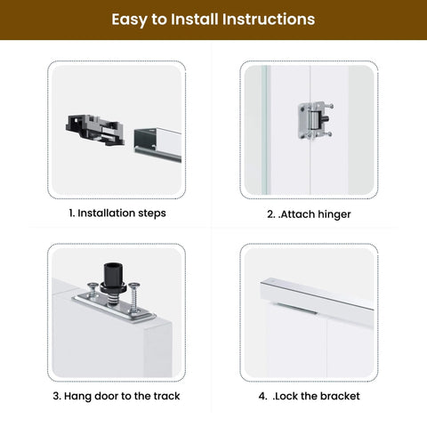 Steps to install Bifold Door for 28 by 80 Opening With Tempered Frosted Glass in White Finish, Waterproof PVC Surface