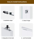 Installation steps for Bifold Closet Door For 24x80 Opening With Tempered Frosted Glass Folding Barn Door Kit