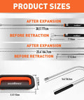 HORUSDY 4-piece magnetic pickup tool kit with extendable magnets, bendable sweeper, and collapsible parts tray.
