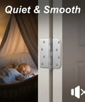 Heavy Duty Ball Bearing Door Hinges Set, 4x4 Inch Square, 304 Stainless Steel, non-removable pin, quiet operation next to sleeping baby