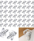 Durable Clear Plastic Shelf Pegs For Furniture Upgrades With A Quick Fix And Zero Drama 50 Piece Set Of 5 Mm Cabinet Support Pins displayed in various angles on a surface.