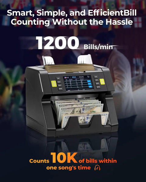 Mixed Denomination Money Counter With Counterfeit Detection And Touch Screen For Business in use counting bills