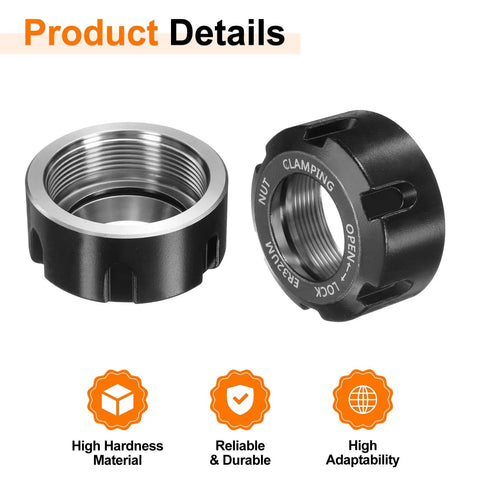 Heavy Duty Er32 Um M40 Collet Clamping Nut Built Tough As Nails From 40cr Alloy Steel With Black Finish close-up view
