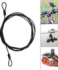 Outdoor Travel Security Cable Lock 3mm Braided Steel Wire Rope With Double Loop 3.3ft Length shown securing bike, car, helmet