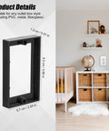 4 Pack 1/2 Inch Single Gang Outlet Box Extender For Electrical Boxes And Switches, Receptacle Extender And Outlet Extension, Slim Black Wall Saver That Keeps Outlets Flush And Neat, Gap Free installed in living room