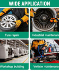 Wide application of 1 Inch Air Impact Wrench Kit Pumping Out 2211 Ft Lbs Beast Mode Torque for tyre repair, industrial maintenance, workshop, vehicle.