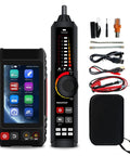 Rechargeable Network Cable Tester With Tone Generator And Probe All In One 4 Inch IPS Touchscreen Built In DMM Optical Power Meter VFL PoE Test And Continuity Checker LT 600M with accessories
