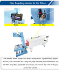 No Sweat Heavy Duty 2 In 1 Heat Shrink Packaging Machine Automatic Film Sealer And Cutter Compact Thermal Tunnel film feeding motor and air filter components.
