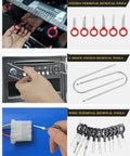 Straight Up 120 Piece Auto Trim Removal Tool Kit For Car Door Panels Dashboards Radios And Emblems With Hella Tough Nylon Pry Bars And Clean Storage Bag For Full Size Furniture Restoration featuring various stereo terminal removal tools.