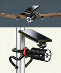 Ultra Bright Solar Motion Light Outdoor Waterproof Security Spotlight Motion Activated With Flexible Tripod Aluminum Floodlight installed on branch and pole